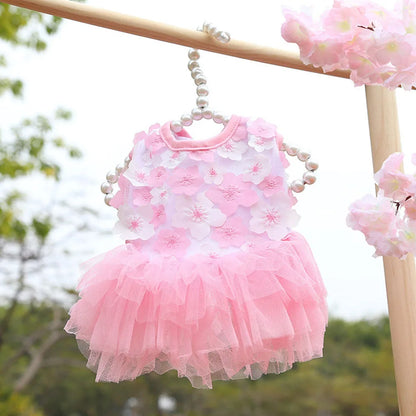 Lace Chiffon Dress for Small Dog Cat Lovely Floral Dress Pet Party Birthday Costume Dog Wedding Dress Cute Dog Clothes in Summer