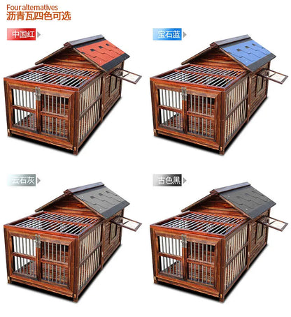 4XL Pet Kennel Large Dog Summer Cooler All Seasons Universal Medium Dog Kennel Solid Wood Removal and Washing