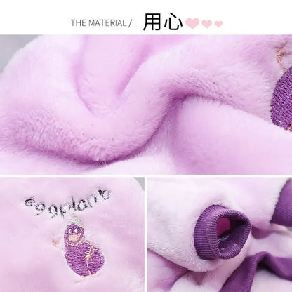 Pet Dog Clothes Warm Fleece Cute Fruit Print Coat Small Medium Cat Shirt Jacket Autumn Puppy Sweater Hoodie Chihuahua Yorkies