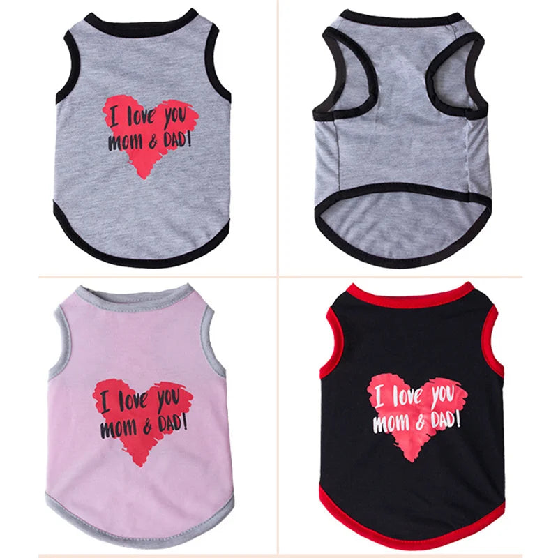 Lovely Puppy Cat Dog Sleeveless Vest Summer Pet Clothes for Small Dogs Chihuahua Maltese Pomeranian mascotas Clothing Outfit