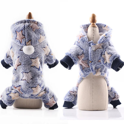 Pet Dog Soft Warm Jumpsuits Clothing for Dogs Pajamas Fleece Small Puppy Coat Pet Outfits Hoodie Clothing Cats Clothes Christmas