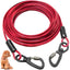 Double-headed Dog Tie Out Cable Leash, Long Steel Wire Rope, Outdoor Dogs Straps, Adjustable Running Rope Supplies