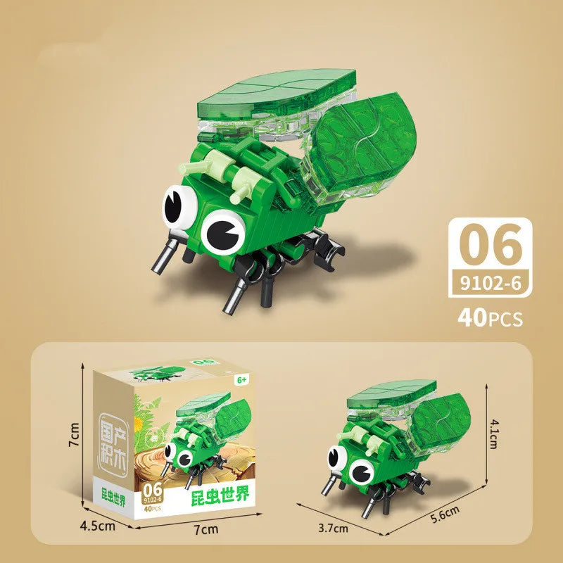 Insect World Animals Scorpion Mantis Ants Spider Birds Marine Animal Building Blocks Toys Desktop Ornaments Bricks Kids Gift