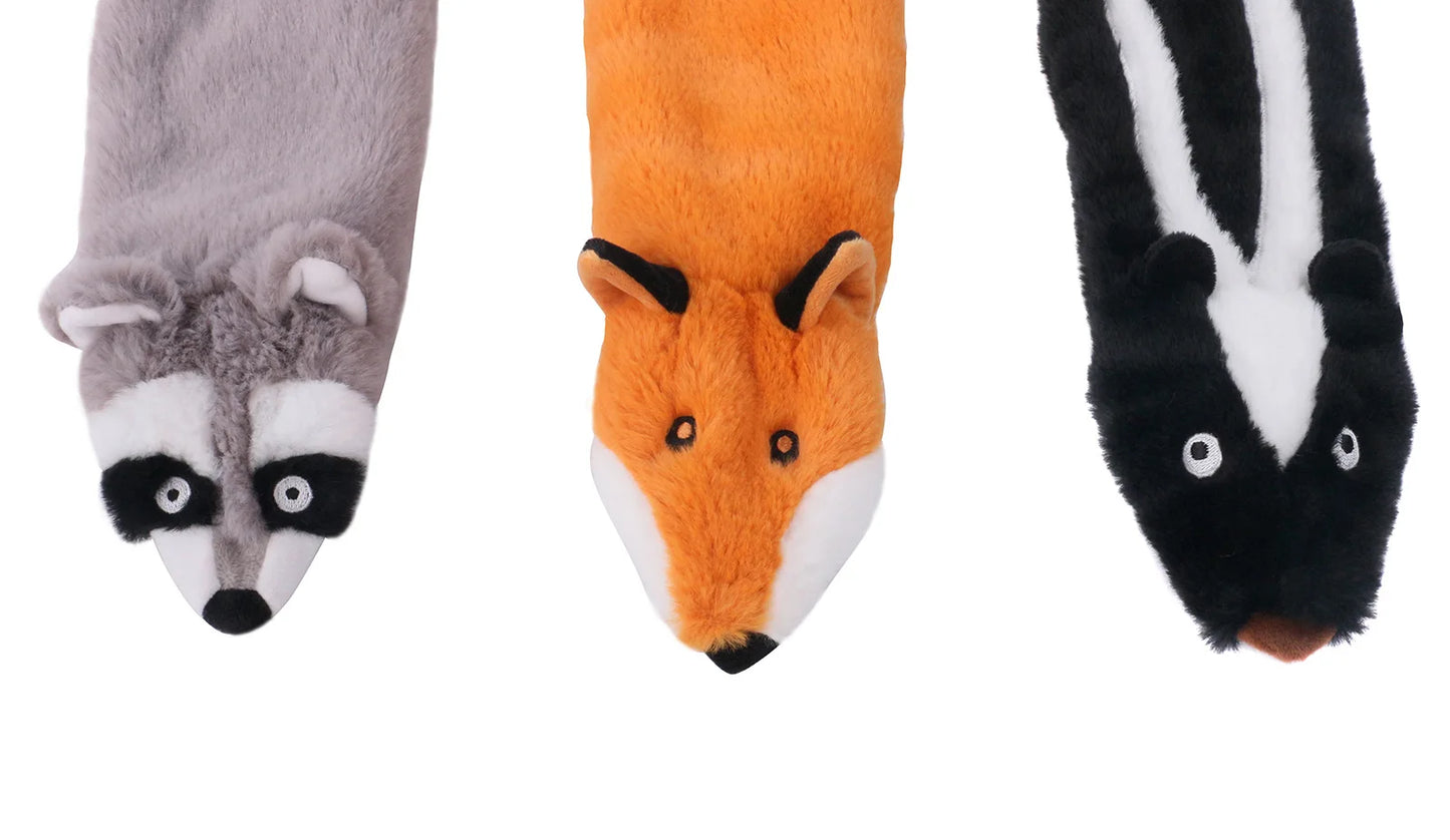 Dog Plush Toy Plush Animal Skin Three Piece Set Of Unfilled Pet Toys Squeaking Sound Dog Toys Fleece Squeak Toys