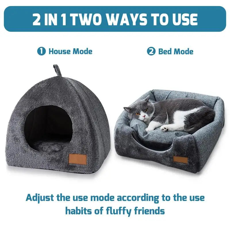 New Triangle Cat Nest New Deep Sleep Comfort In Winter Cat Bed Closed Cat House Pet Nest Safe Pet House Pet Supplies