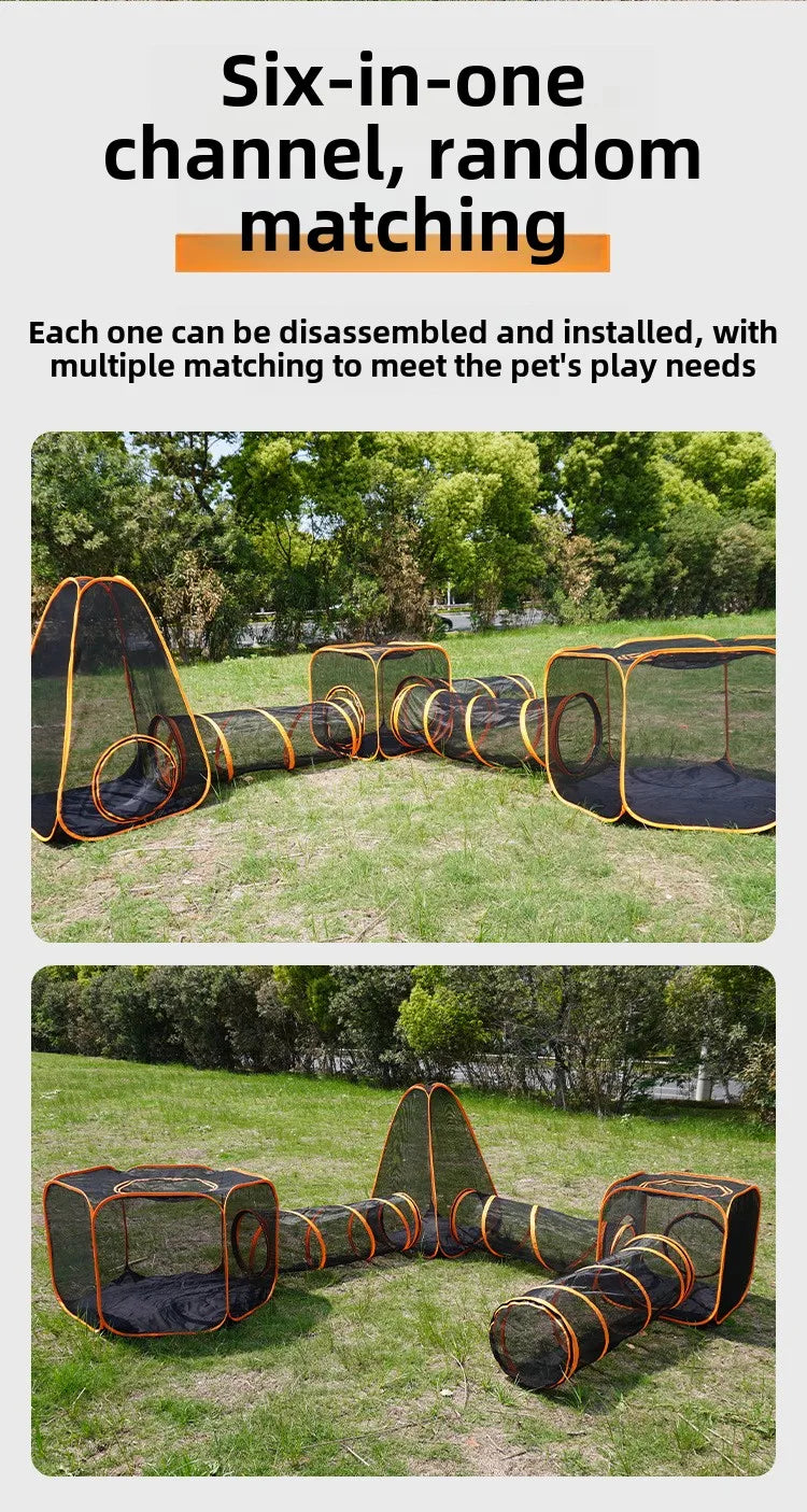 Amazon new outdoor cat with road outdoor dog tent dog game channel pet cage dog cage cat cage pet pass