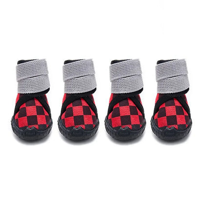 Pet Shoes Waterproof Non Slip Puppy Snow Booties for Small Dogs Chihuahua Boots for Winter Tiny Cat Shoes for Cold Weather 4pcs
