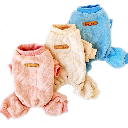 Luxury Fashion Thermal Fleece Dog Pajamas Onesie Winter Puppy Jumpsuit Poodle Chihuahua Yorkie Boy Dog Clothes for Small Dogs