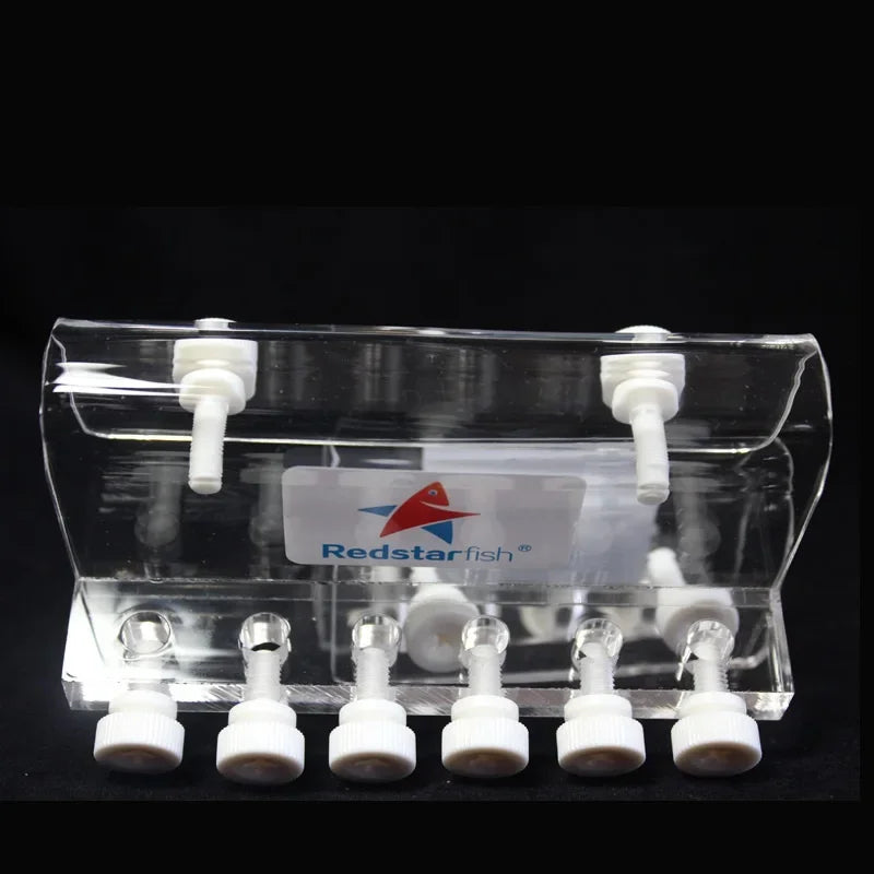 Red Starfish 4/6/8 Way Soft Tube Fixture Holder Aquarium Transparent Soft Hose Dosing Pump Soft Tube Rack Fish Tank Accessories