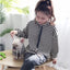 autumn winter fleece pet clothes dog hooded pet parent-child clothing stripe French Teddy small dog cat clothing