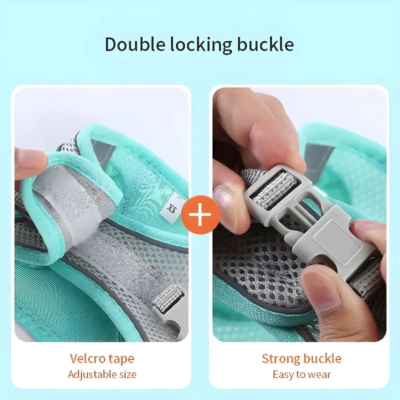 Pet dog Harness Leash Set for Small Dogs Adjustable Puppy Harness Vest French Bulldog Chihuahua dog harness and leash set  puppy