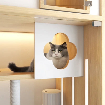 Excellent Quality Pet Furniture with Wheels Movable Animal Cages Cat Villa Fashion Wooden Dog House