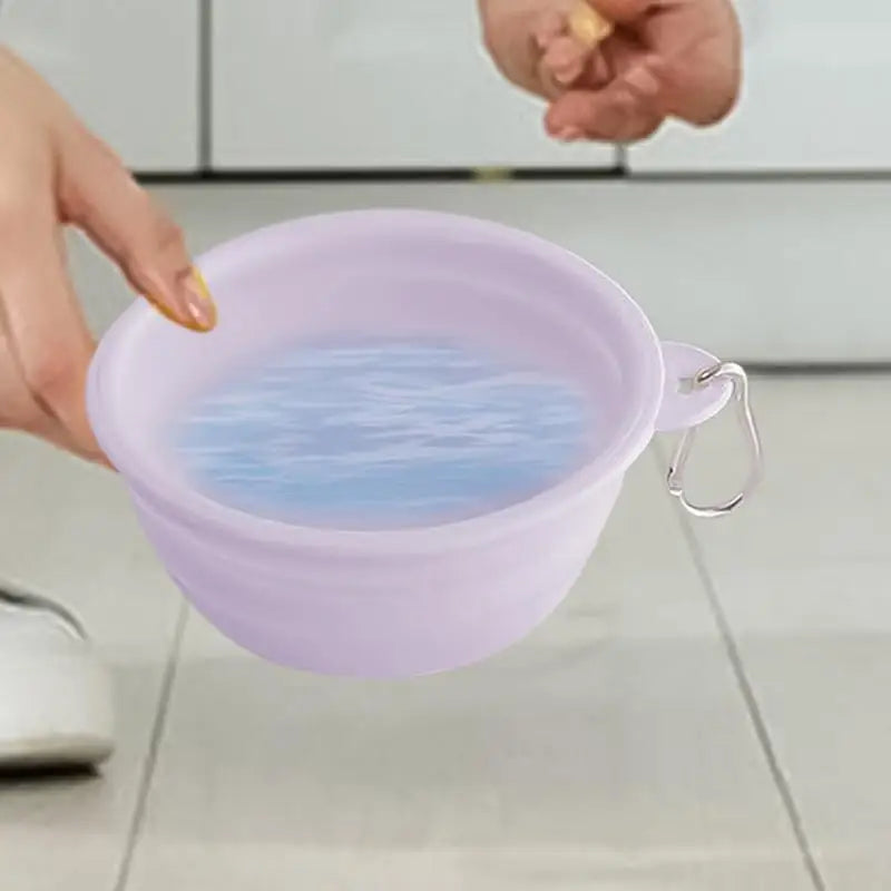 Dog Travel Folding Bowl Foldable Bowls for Cats Dogs Feeding Watering Feeding Dish Pets Drinking Cup Outdoor Puppy Water Bag