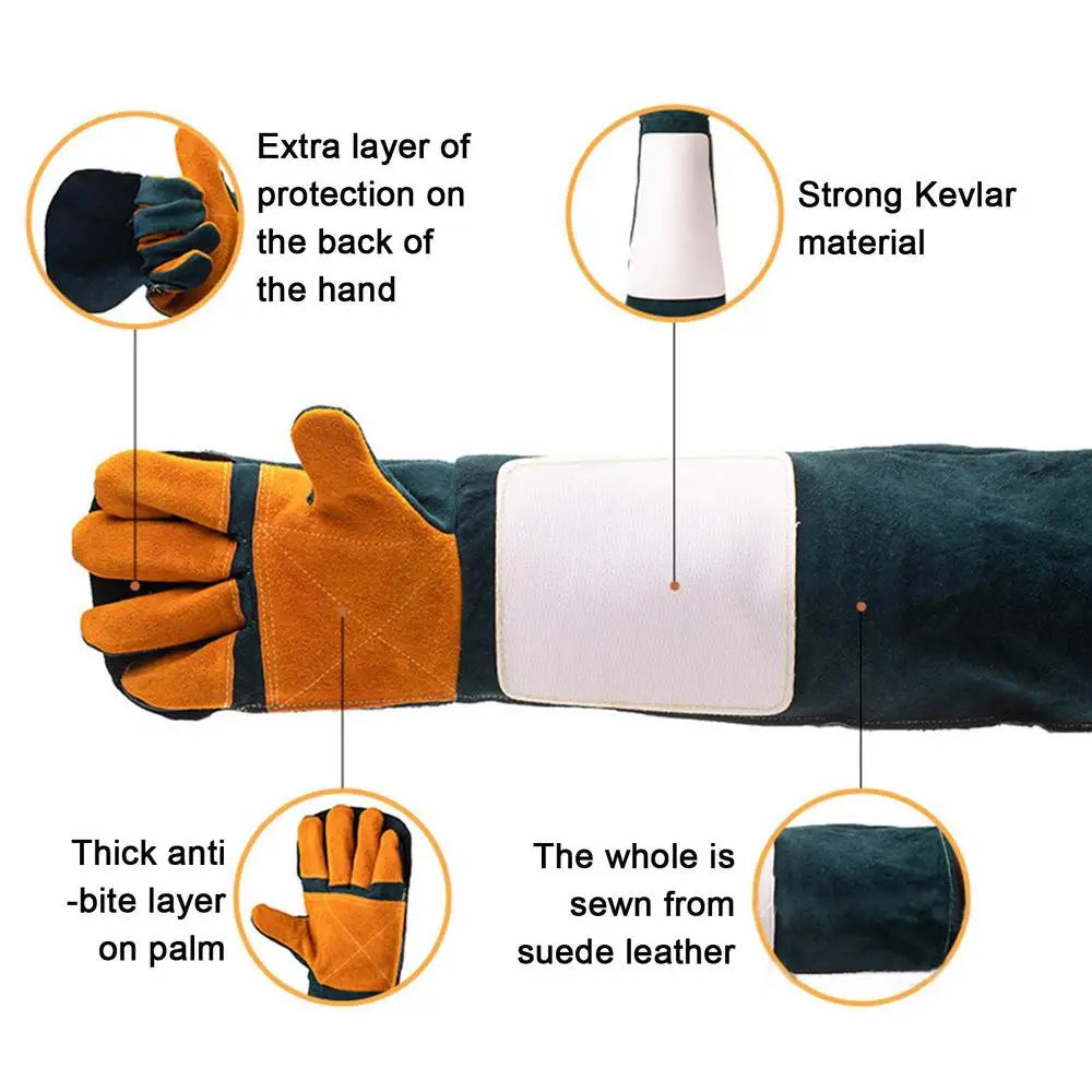 Animal Handling Gloves Extreme Heat And Fire Resistant Gloves Bite Proof Animal Gloves For Cat Dog Bird Pet Trapping Supplies