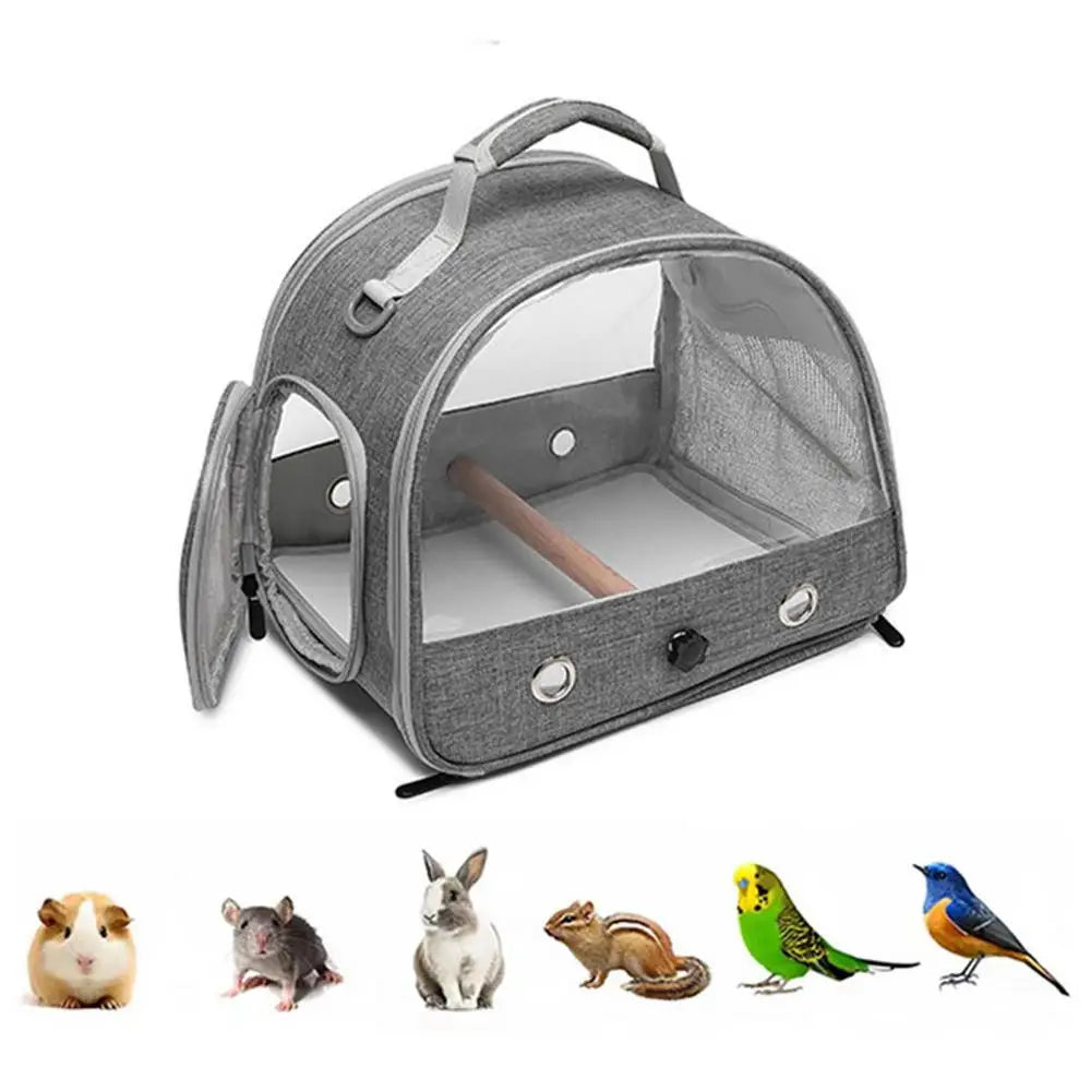 Bird Carrier Bag Travel Bird Backpack Cage Pet Transparent Travel Cage Organizer for Birds Small Pets Hamsters Rabbits Parrots