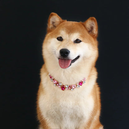 Adjustable Dog Necklace Jewelry for Small Medium Dogs Puppy, Luxury Blingbling Diamond Collar Wedding Prom Pet Accessories