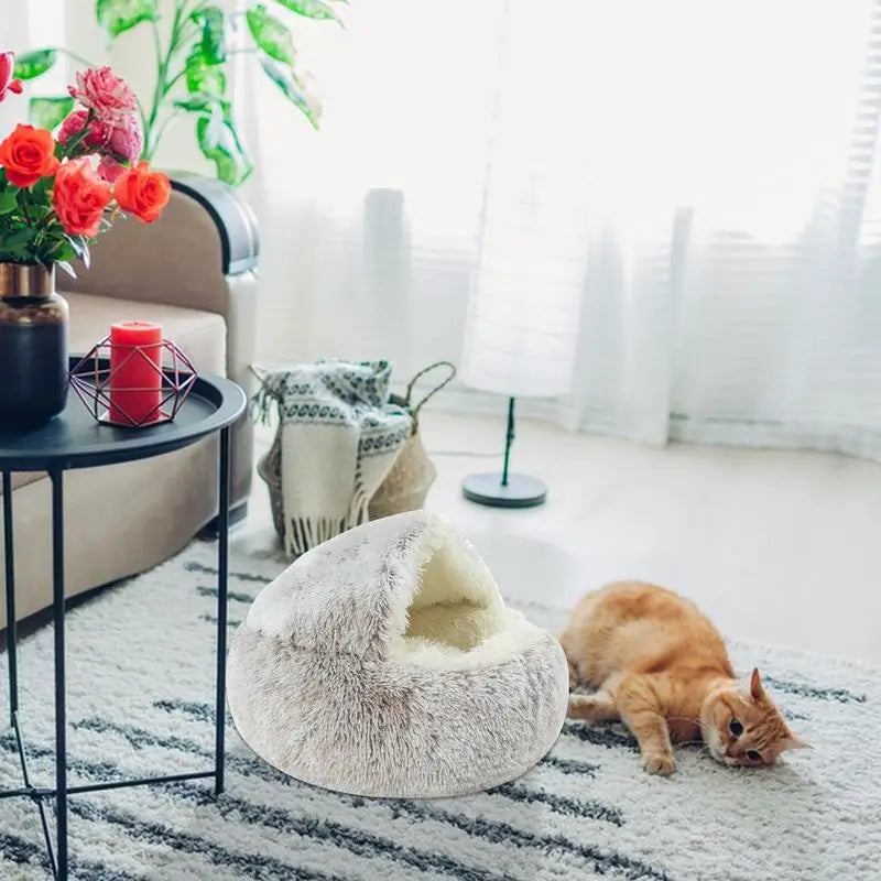 Cat Bed Small Enclosed Pet Bed Pet Cave Bed Comfortable And Soft Fluffy Cat Bed Warm Removable For Cat Small Dogs Large Dogs
