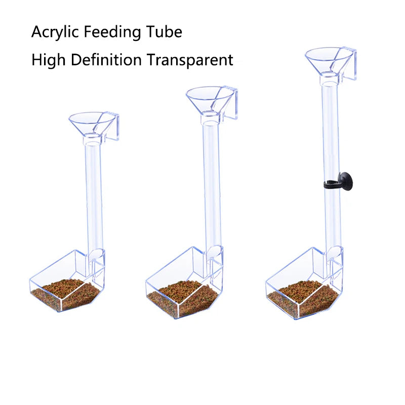 Acrylic Aquarium Feeder Tube Dish Transparent Fish Tank Shrimp Snail Shrimp Food Feeder Bowl Aquarium Feeding Accessories New