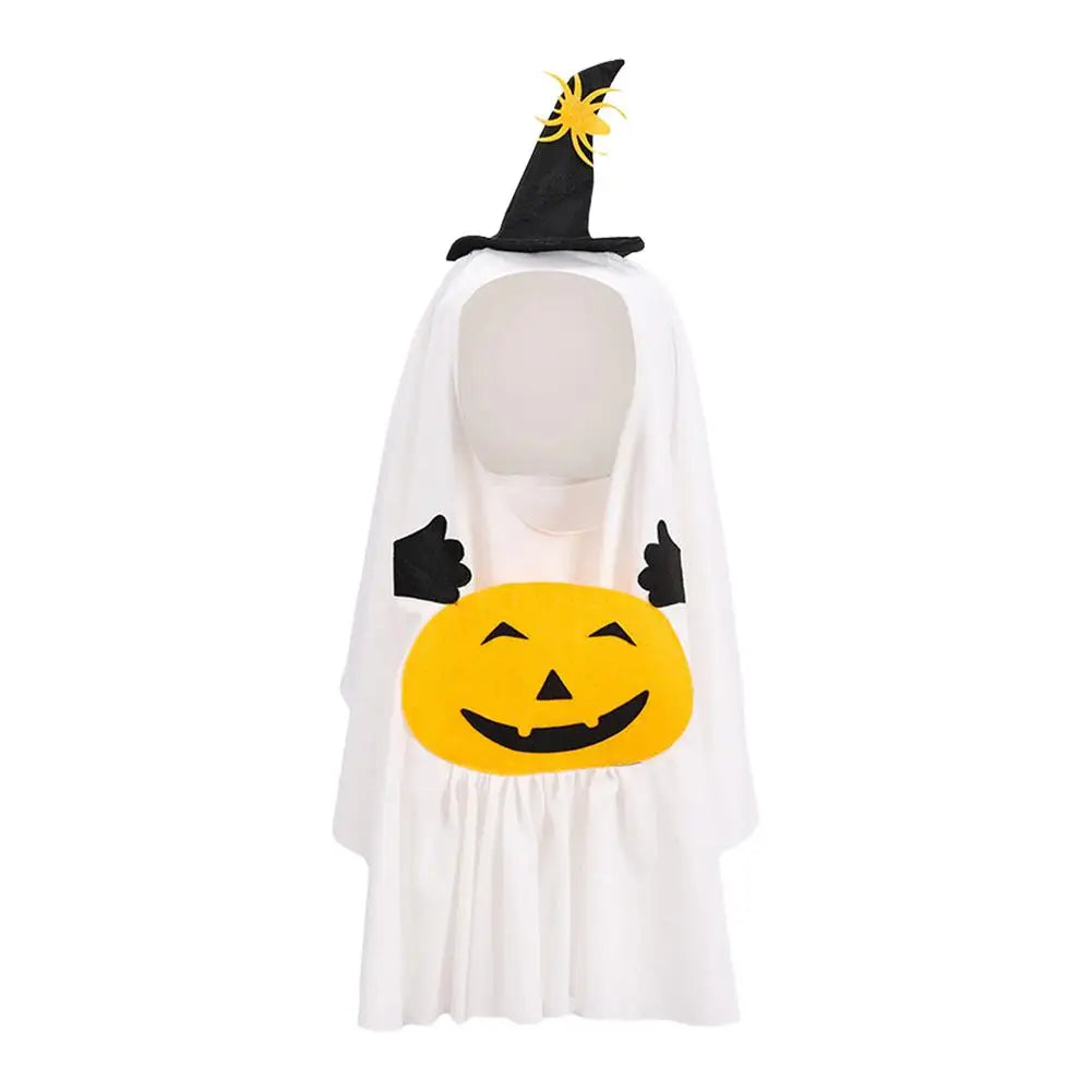 Halloween Costume for Dogs Witch Hat Pumpkin White Ghost Costume Fancy Dress for Dogs Cats Pet Outfits for Halloween Cosplay