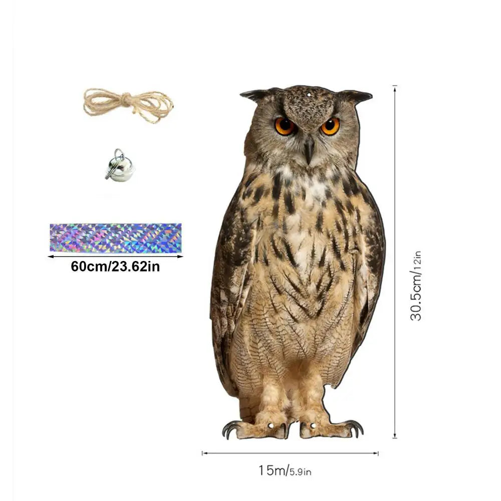 Farm Protector Bird Scarer Owl Scarecrow Scarer Pendant Garden Protector Pendant Waterproof With Bell Fake Bird Scarecrow Bird