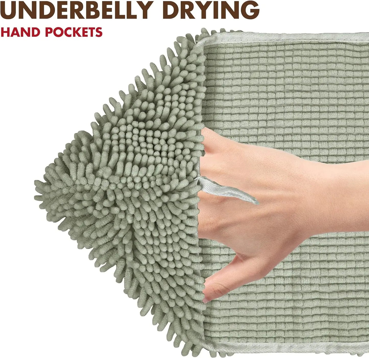 Pet Dog Towel, Super Absorbent Microfiber Towel with Hand Pockets, Quick Dry Shammy Towel Dog Bathing Supplies, Machine Washable