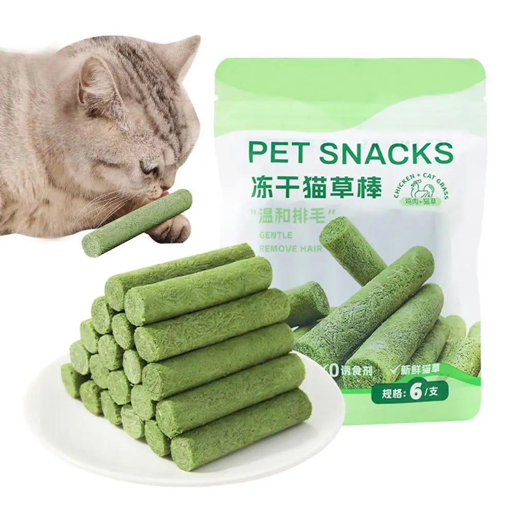Cat Grass Teething Stick Cat Grass Sticks Pet Snacks Natural Grass Molar Rod Cat Chew Stick Teeth Cleaner Teeth Caring
