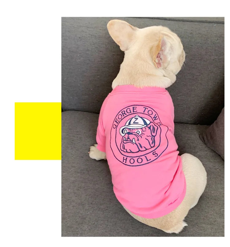 Dog Costume  Pet Clothes Crew Neck Korean Version Spring and Autumn Parent-child Wear Pure Cotton Four Colors Seven Sizes