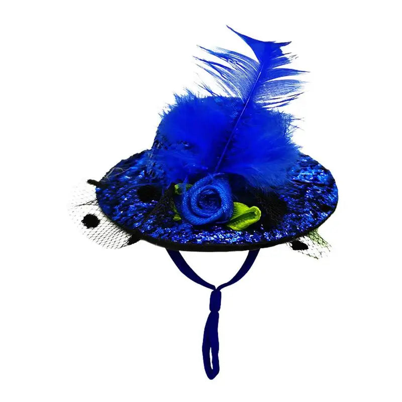 Chicken Feather Hat Wear-Resistant Hen Pet Headdress Feather Top Hat Rooster Duck Parrot Hamster Poultry Fashion Show Clothing