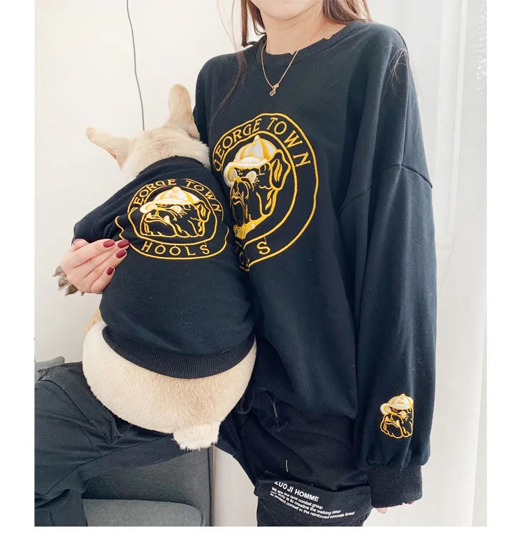 Dog Costume  Pet Clothes Crew Neck Korean Version Spring and Autumn Parent-child Wear Pure Cotton Four Colors Seven Sizes