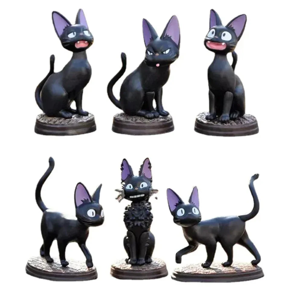 6pcs/set Cartoon Black Cat Jiji Gigi Figure PVC Action Toy Doll Model Set Black Cat Hayao Miyazaki Figure Toy kids birthday gift