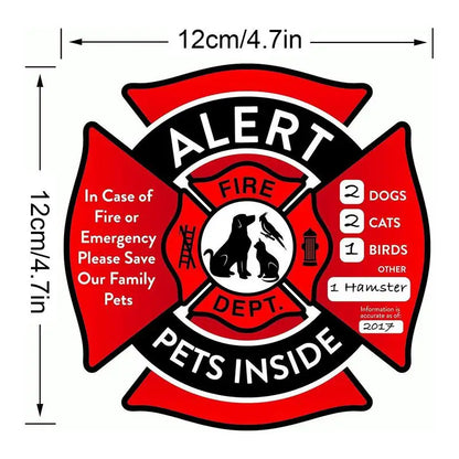 10PCS Pet Alert Stickers Pets Inside Fire Rescue Stickers Save Our Pets Emergencies Pet Inside Decal Emergencies Danger Decals