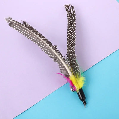Pet Cat Toy Large Pearl Feather Bell Fishing Rod Replacement Head Funny Cat Stick Interactive Toy Cat Toys Interactive