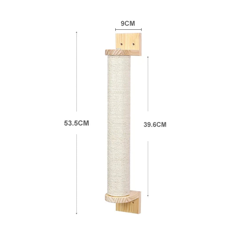 Cat Climbing Shelf Wall Mounted Cat Tree Four Step Stair Indoor Wood Scratching Post for Cat Wall Climbing Furniture Cat Hammock