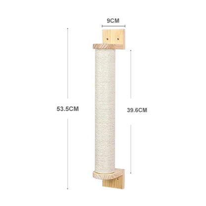 Cat Climbing Shelf Wall Mounted Cat Tree Four Step Stair Indoor Wood Scratching Post for Cat Wall Climbing Furniture Cat Hammock