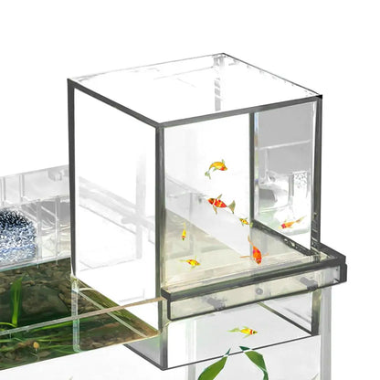 Fish Aquarium Tank Small Transparent Fish Elevator Tank Lightweight Acrylic Inverted Above Water Fish Tank Aquariums Fish Bowls