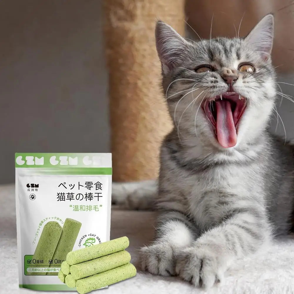 Cat Grass Stick Cat Grass Chewing Stick Natural Teeth Cleaner Removal Row Kitten Pet Snacks Teeth Caring for Kitten Mouth Health