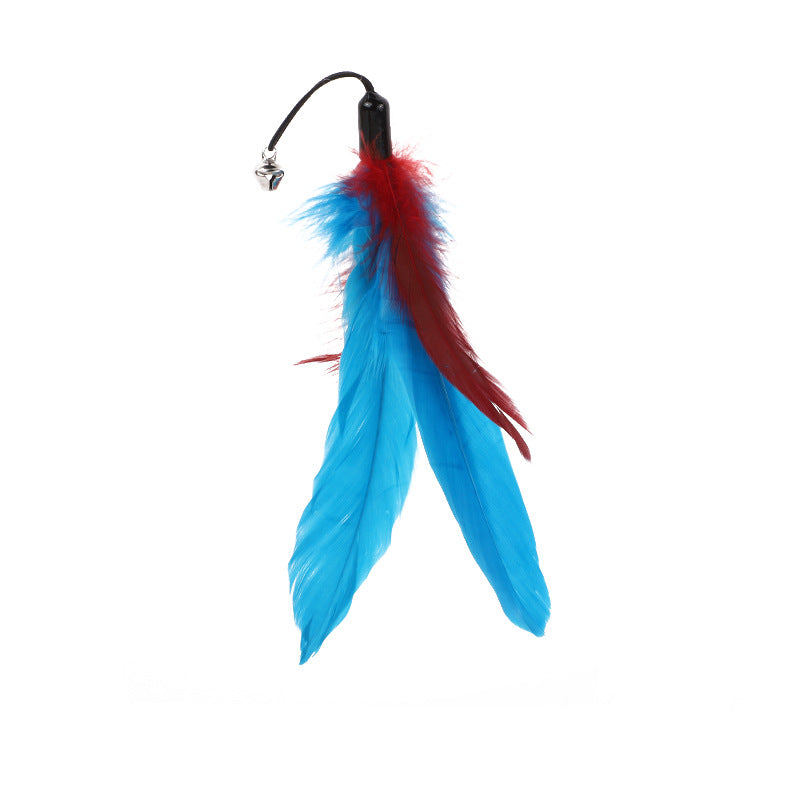 Pet Cat Toy with Bell Color Feather Toy Fishing Rod Replacement Head Feather Funny Cat Toy Cat Toys Interactive