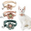 Cat Collar with Bells Flower Breakaway Adjustable Floral Flower Bowtie Collars Cute Collar Cat Accessoreis Pet Supplies