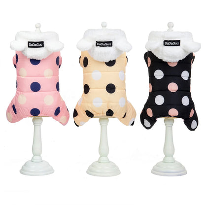 Winter Puppy Dog Coat Pet Clothes Windproof Dog Snowsuit Warm Fleece Padded Winter Pet Clothes for Dogs Cats Apparel
