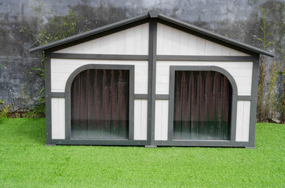 Solid wood dog house dog villa wooden kennel waterproof and rainproof outdoor large kennel dog house type pet