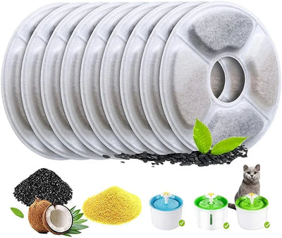 Replacement Activated Carbon Filter for Cat and Dog Water Fountains Flower Shape Round Dispenser Pet Water Fountain Filters