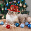 Red Pet Hats For Christmas Dog Hats Bow Tie Christmas Deer Pattern Pet Hats Soft Cute Christmas Ornaments Adjustable Pet Costume