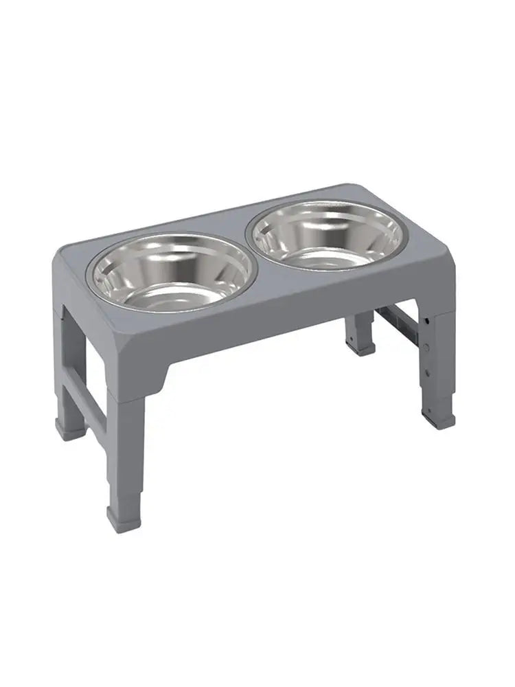Elevated Stainless Steel Pet Feeding Bowls Height Adjustable Dog Bowl with Stand Cat Bowls Food Water Set with Two Bowls