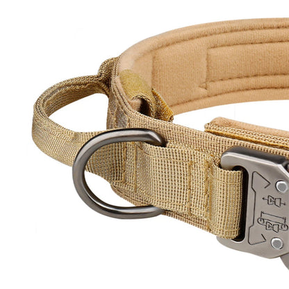 Pet Products Outdoor Tactical Dog Collar Metal Buckle Breathability Nylon Collar Medium and Large Dog Training Neck Collar Dog