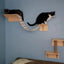 Wall Mounted Wooden Cat Bridge Cat Jumping Platform with Pedals Cat Climbing Ladder Cat Hammock for Kitten Playing and Resting