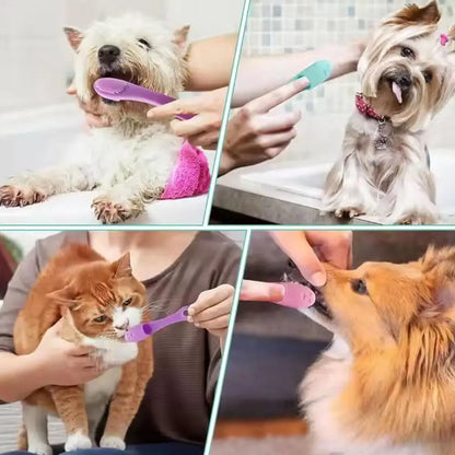 4pcs Pet Finger Toothbrush Cat Dog Silicone Toothbrush Comfortable And Safe Convenient And Easy To Use Keep Your Pet's Oral Heal