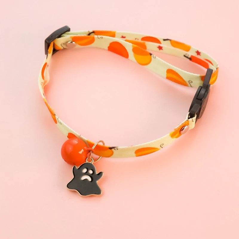 Lightweight Halloween Dog Collars Durable Skull Bat Pendant Cosplay Neck Accessories for Cats Personalized Decorate Pet Necklace