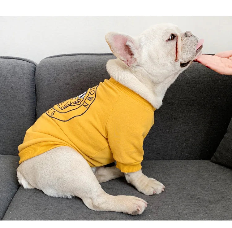 Dog Costume  Pet Clothes Crew Neck Korean Version Spring and Autumn Parent-child Wear Pure Cotton Four Colors Seven Sizes