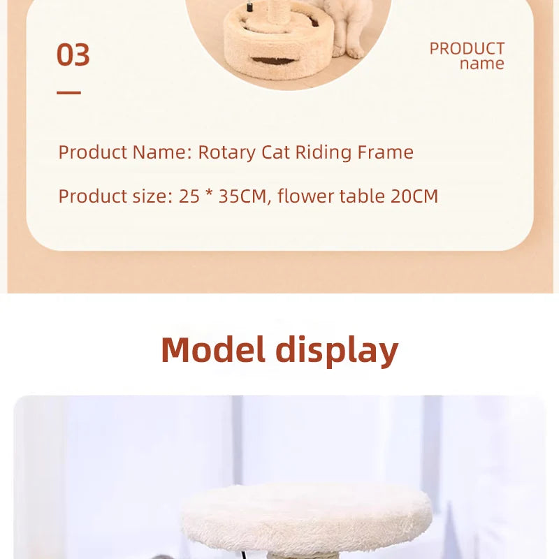 HOOPET Cat Climbing Frame Small Sisal Teasing Pet Toys Scratching Board Claw Grinding Cat Toys Carousel Type Cat Climbing Frame