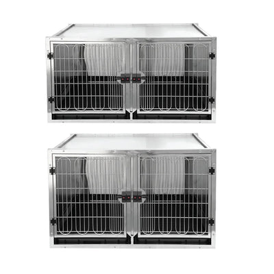 Stainless Steel Pet Cages for Dogs, Cats and Other Animals in Veterinary Hospitals and Clinics Three Sizes To Choose From